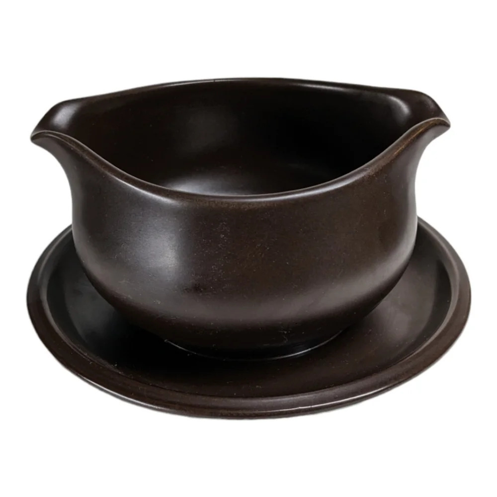 Noritake Folkstone Genuine Stoneware Sugar/Soup/Jam  Bowl, Brown